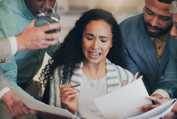 woman stressed trying to perfect her start-up's explainer video script