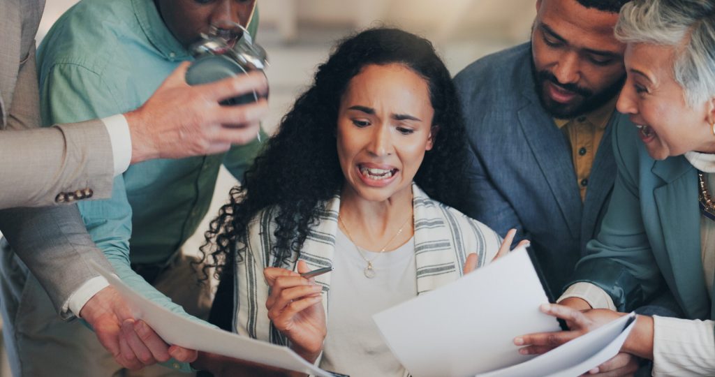 woman stressed trying to perfect her start-up's explainer video script