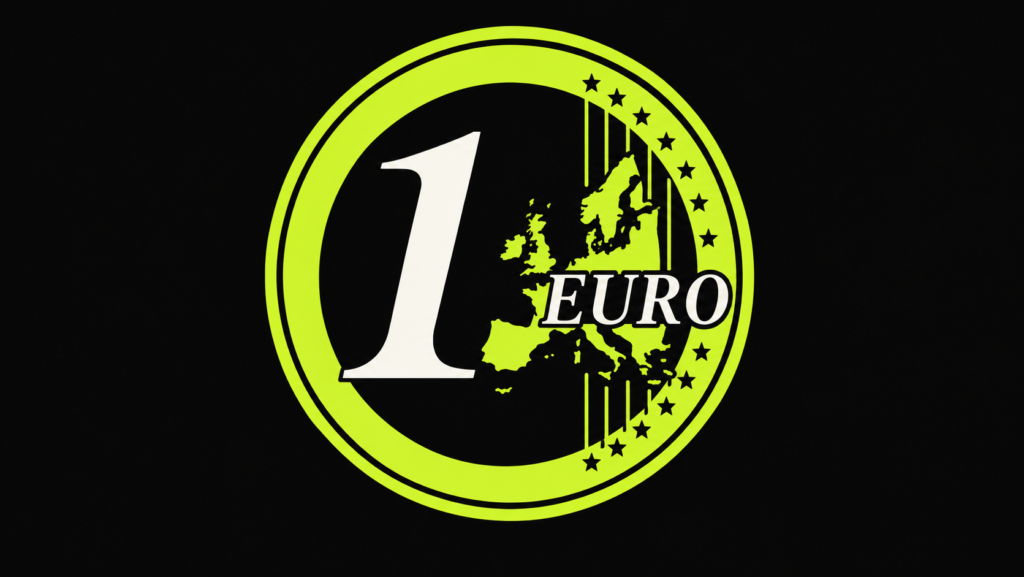 Neon Lime One Euro Coin